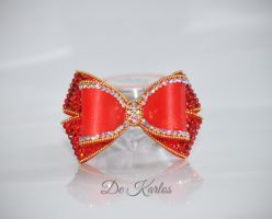 Vintage Show bows for yorkie "Red bottom"